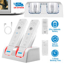 For Wii Remote Controller Charger Dual Charge Dock with Two 2800mAh Rechargeable Batteries