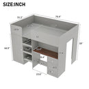 Loft Bed With Built In Wardrobe, Desk, Shelves, And Drawers by HouseOfZazla