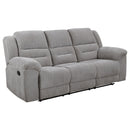 Sebring - 2 Piece Upholstered Reclining Sofa Set With Manual Recline - Gray by HouseOfZazla