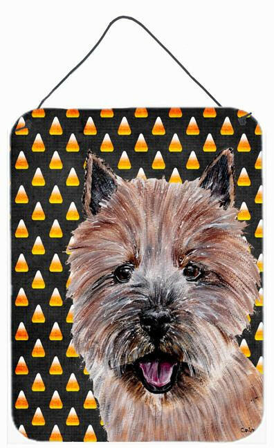 Norwich Terrier Candy Corn Halloween Wall or Door Hanging Prints SC9662DS1216