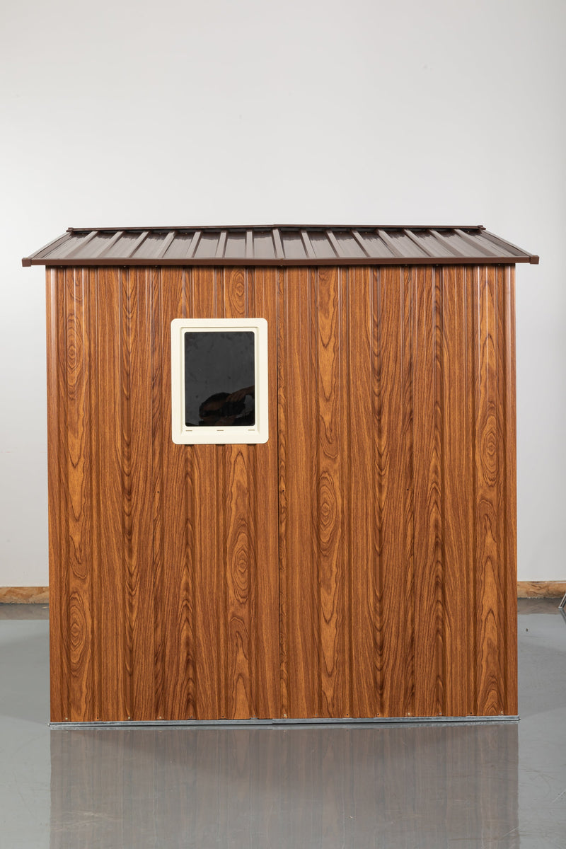 6ft x 6ft Outdoor Metal Storage Shed with Metal Floor Base, With window