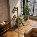 Lumina - Floor Lamp With Rotary Switch Triple Spots Cone Base - Gold by HouseOfZazla