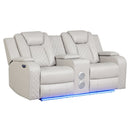 Benz - Power Reclining Loveseat With LED Lighting And Built In USB by HouseOfZazla
