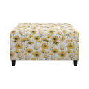 Floral Storage Ottoman With Traditional Design - Gold by HouseOfZazla