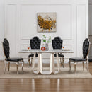 Marble Dining Table for 6 People