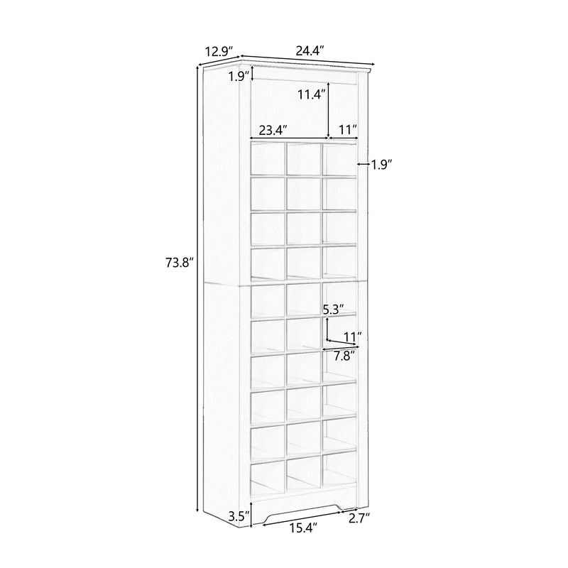 Walker Edison | Contemporary Design 30 Shoe Storage Cabinet