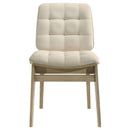 Redbridge Velvet Upholstered Side Chair Cream and Natural Oak (Set of 2)