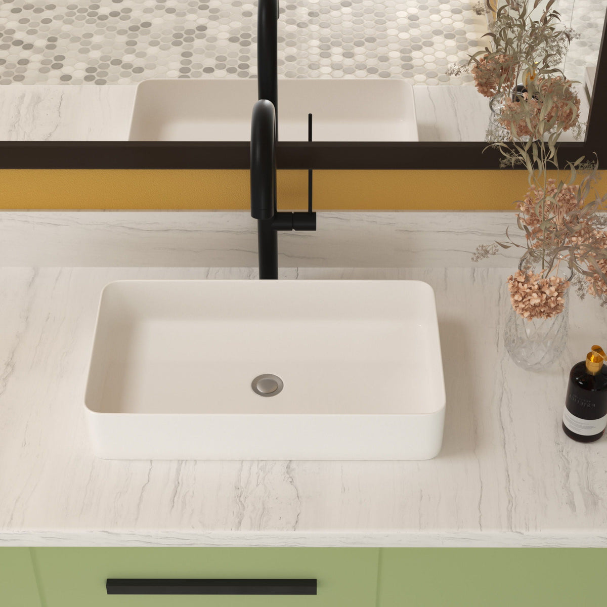 Modern Ceramic Rectangular Bathroom Vessel Sink With European Design, photo 10 of 14