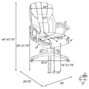 Swivel Office Chair With Armrests, Adjustable Height - Brown