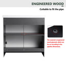 Contemporary Freestanding Bathroom Vanity With Resin Sink & Soft-Close Cabinet Doors by HouseOfZazla