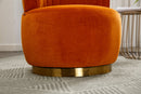 360 Degree Swivel Cuddle Barrel Accent Sofa Chairs, Round Armchairs with Wide Upholstered, Fluffy Velvet Fabric Chair for Living Room, Bedroom, Office, Waiting Rooms
