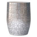 Johnsen - Geometric Pattern Accent Table - Antique Silver
