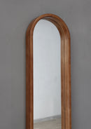 Decorative Rubber Frame Mirror With Elongated Oval Frame - Brown