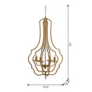 4 - Light Metal Chandelier, Hanging Light Fixture with Adjustable Chain for Kitchen Dining Room Foyer Entryway, Bulb Not Included