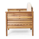 Set of 2 Outdoor Acacia Wood Club Chairs with Cushions by HouseOfZazla