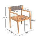 Patio Set Outdoor Acacia Wood Furniture Sets - Braided Dining Chairs & Dining Table by HouseOfZazla