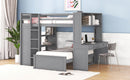 Loft Bed With A Twin Size Standalone Bed, Shelves, Desk, And Wardrobe by HouseOfZazla