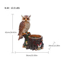 Sitting Owl with Tree Trunk Garden Planter by HouseOfZazla