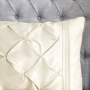 7 Piece Tufted Comforter Set Ivory Queen