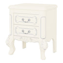 Carved Nightstand With 2 Drawers, Bedside Table - White by HouseOfZazla