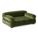 Marcel Upholstered Modern Small to Medium Pet Bed For Dogs and Cats Olive Green Velvet