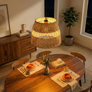Essence - Single Lights Pendant With Shade - Black / Rattan by HouseOfZazla