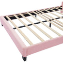 2-Pieces Bedroom Sets Full Size Flower-Shaped Upholstered LED Platform Bed with Storage Ottoman-Sherpa Fabric, Pink