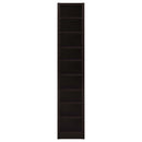 Rectangular Bookcase Tall Slim Storage With 9 Shelves - Brown