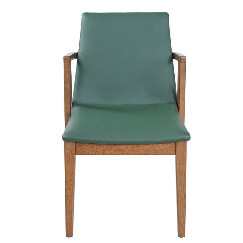 Dining Chairs (Set of 2) - Green / Walnut, photo 11 of 12
