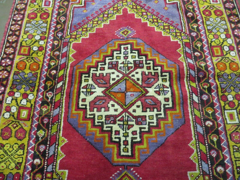 4' X 7' Antique Handmade Turkish Oushak Wool Rug Carpet Red Nice
