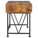 3 Drawer Writing Desk With Handles - Brown by HouseOfZazla