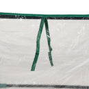 4' x 3' Galvanized Raised Garden Bed with Mini PVC Greenhouse Cover, Outdoor Metal Planter Box with 2 Roll-Up Windows for Growing Flowers, Fruits, Vegetables and Herbs, Clear