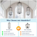 12-Light Farmhouse Kitchen Chandeliers, Matte