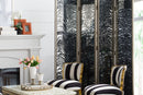Room Divider, Herero 4 Panel Decorative Screen - Black by HouseOfZazla