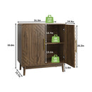 Sideboard Buffet Cabinet With Carved Doors And Adjustable Layer Board by Unique Piece Furniture