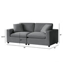 Caylie - Modular 2 Piece Sofa - Charcoal by HouseOfZazla