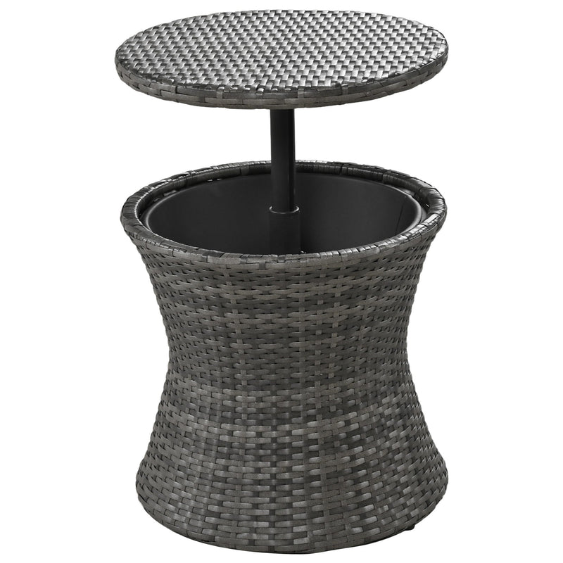 5 Pieces Patio Furniture Chair Sets, Patio Conversation Set With Wicker Cool Bar Table, Ottomans,Outdoor Furniture Bistro Sets for Porch,Backyard,Balcony,Poolside Grey