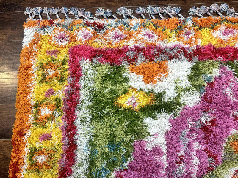 Colorful Shag Rug 8x10, Fuchsia and Multicolor