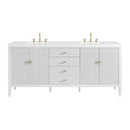 James Martin Myrrin 72" Double Bathroom Vanity, Bright White