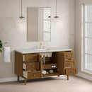 James Martin Laurent 60" Dual Mount Single Bathroom Vanity, Honey Oak
