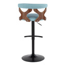 Gardenia - Contemporary Adjustable Barstool, Swivel With Rounded T Footrest (Set of 2) by HouseOfZazla