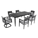 Modern Outdoor Patio Dining Set With Table And Chairs With Sunbrella Cushions