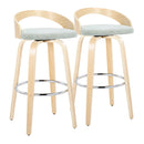 Grotto - Contemporary Fixed-Height Barstool With Swivel With Round Footrest (Set of 2) by HouseOfZazla