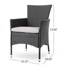 Dimensional Outdoor Dining Chair With Cushion Seat And Iron Frame (Set of 2) by HouseOfZazla