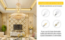 24-Inch Gold Crystal Chandelier, 12-Light French Empire Style Ceiling Light by HouseOfZazla