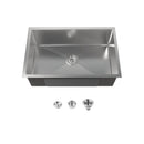 Stainless Steel Kitchen Sink, 30″x19″ Drop In Single Bowl, Undermount Handmade Sink in Brushed Nickel by HouseOfZazla