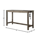 3 Piece Counter Bar Dining Set Table With Electric Outlet And 2 USB Ports, Tufted Upholstered Stools - Brown / Beige