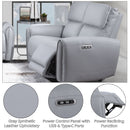 Jeromie - Power Motion Loveseat With USB Port - Gray