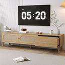 TV Stand For TVs Up To 80" - Natural Wood Media Console Cabinet by HouseOfZazla