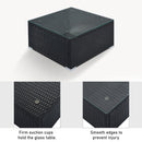 8-Pieces Outdoor Patio Furniture Sets, Garden Conversation Wicker Sofa Set, Single Sofa Combinable, Gray Cushions Black Wicker